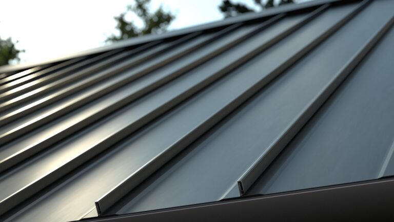 Mechanically Seamed roof on a house