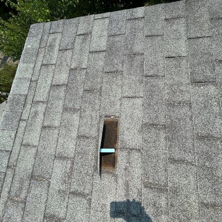 A deteriorated vent boot flagged during the inspection