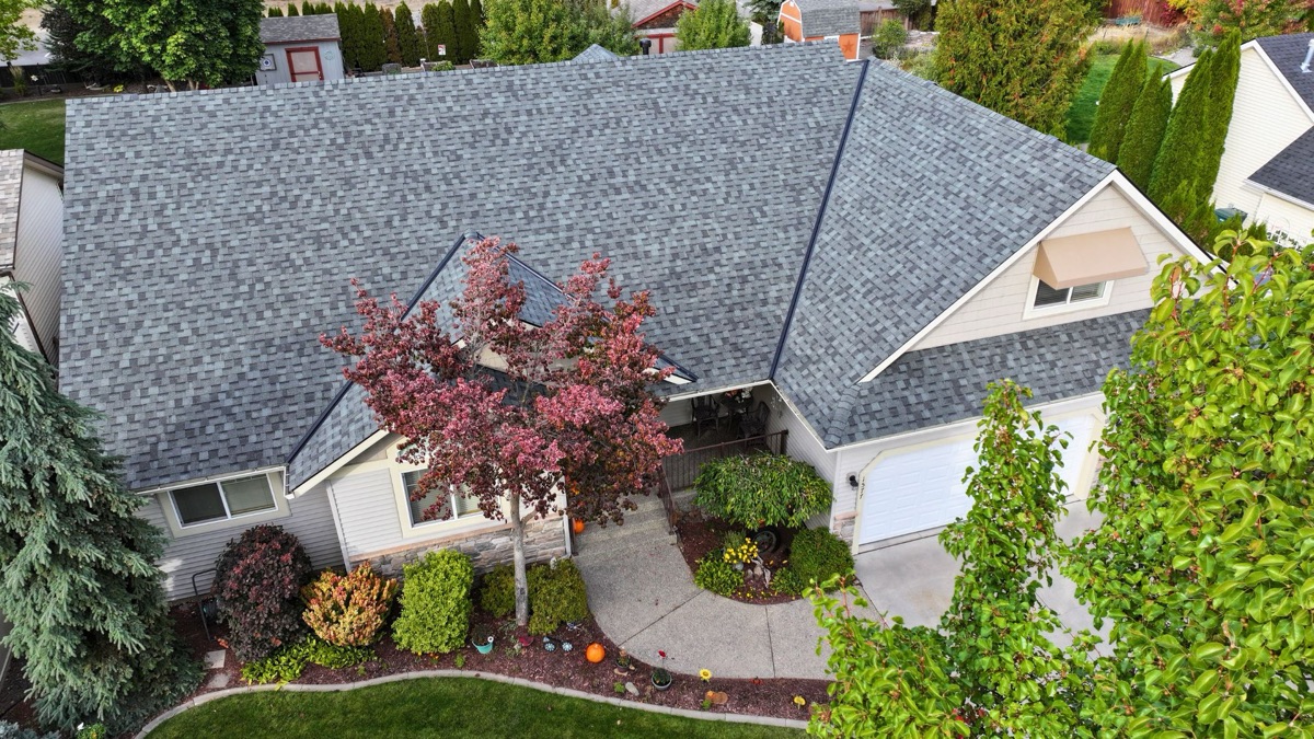 After: Completed CertainTeed Landmark roof in Granite Gray